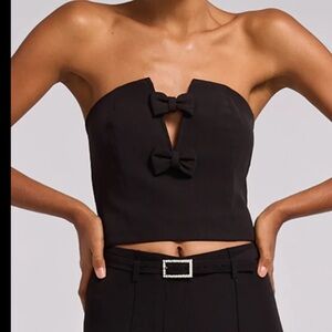 NWT Generation Love black bow bustier top